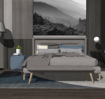 精品卧室模型家具模型 (8)